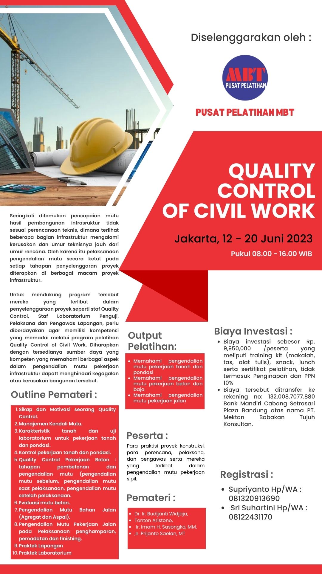 Brosur Quality Control of Civil Work