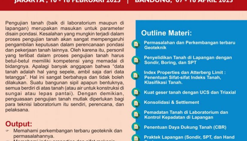 Sertifikasi Teknisi Lab Tanah